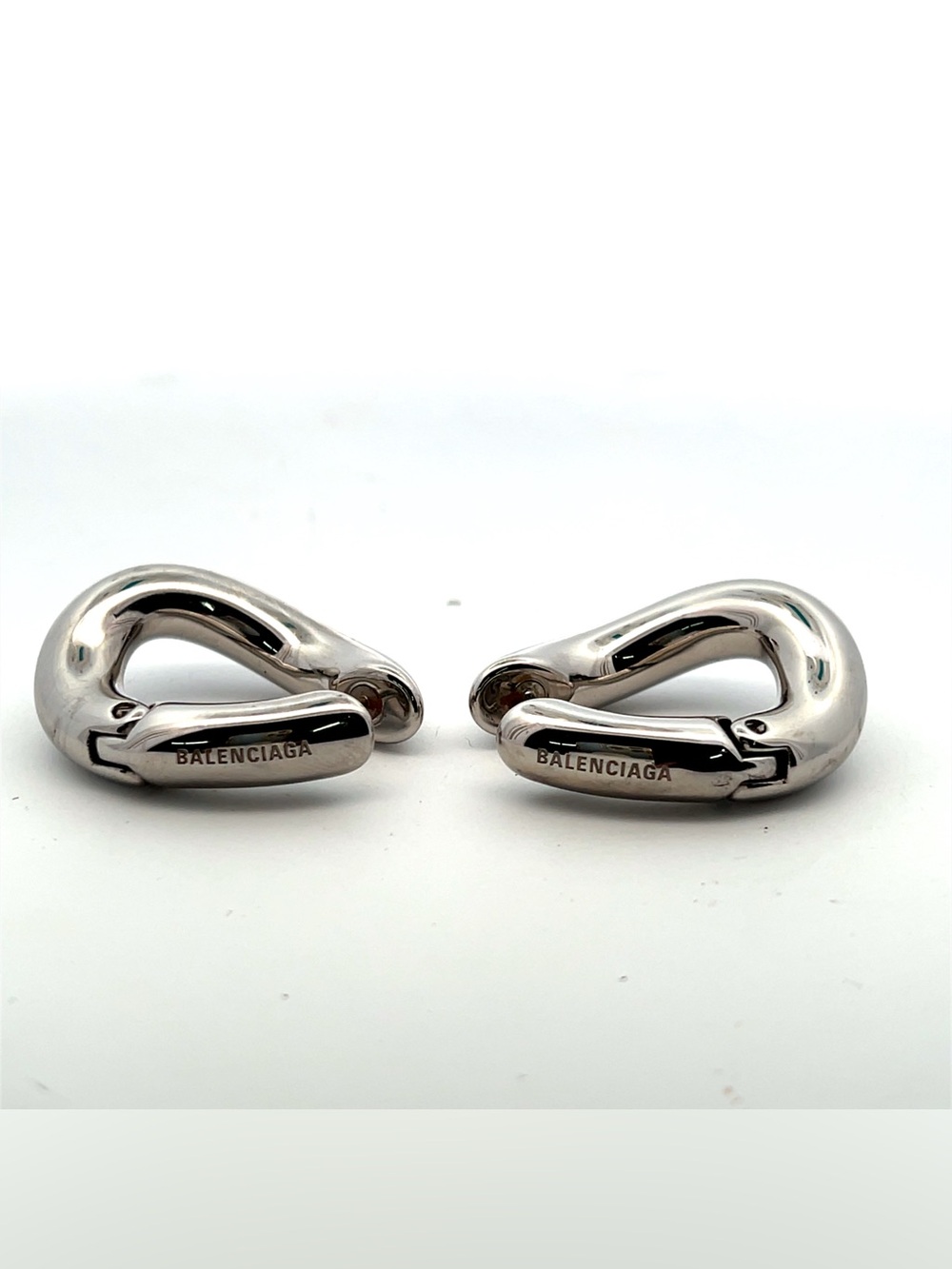 Balenciaga Women's Loop Earrings Silver Color